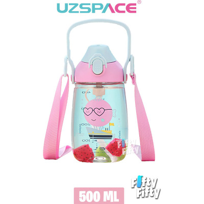 Uzspace Tritan Pipetli Çocuk Matarası Pembe 500 ml - UZSPACE