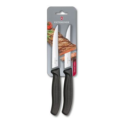 Victorinox Blisterli Biftek Bıçak Set 2 Parça Siyah - VICTORINOX