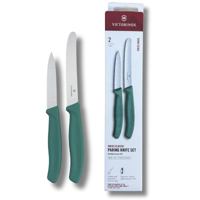 Victorinox Soyma Bıçak Seti 2'li Yeşil - VICTORINOX