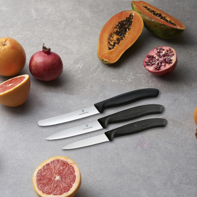Victorinox Soyma Bıçak Seti 3'lü Siyah - VICTORINOX