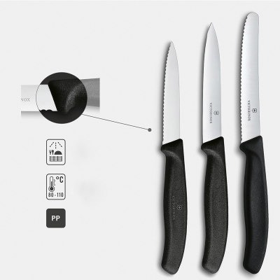 Victorinox Soyma Bıçak Seti 3'lü Siyah - 5