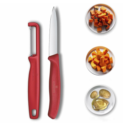 Victorinox Soyma Bıçak + Soyacak Seti Kırmızı - 2
