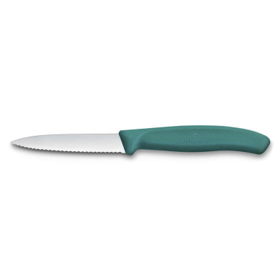 Victorinox Swiss Classic Sivri Uçlu Tırtıklı Soyma Bıçak Yeşil 8 cm - 1