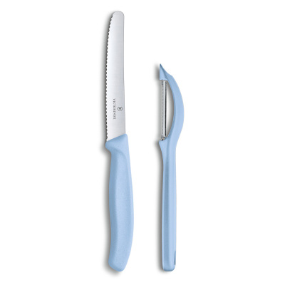 Victorinox Swiss Classic Soyma Bıçağı+Soyacak Set, Açık Mavi - VICTORINOX