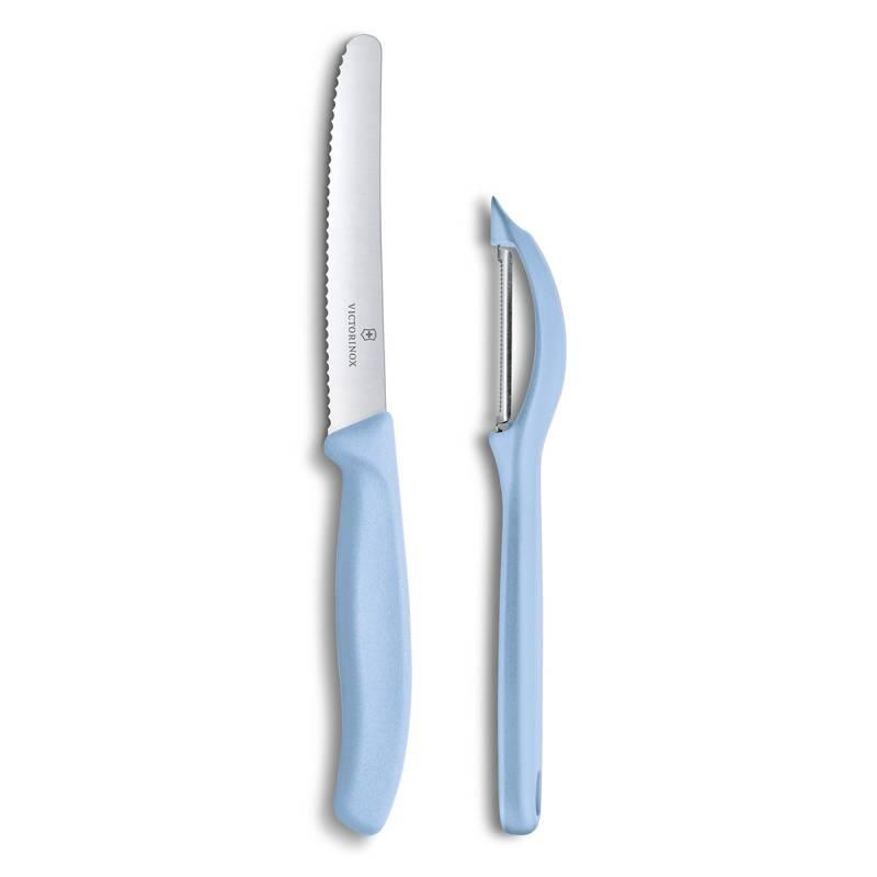 Victorinox Swiss Classic Soyma Bıçağı+Soyacak Set, Açık Mavi - 1