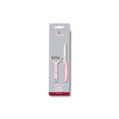 Victorinox Swiss Classic Soyma Bıçağı+Soyacak Set, Açık Pembe - VICTORINOX