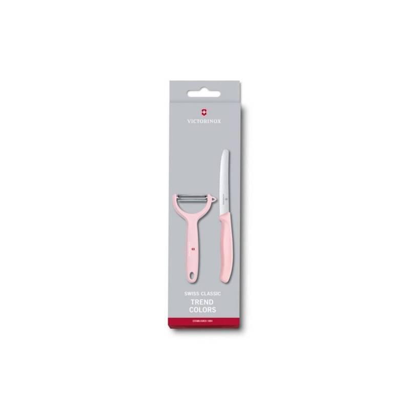 Victorinox Swiss Classic Soyma Bıçağı+Soyacak Set, Açık Pembe - 1