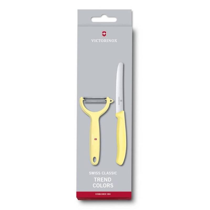 Victorinox Swiss Classic Soyma Bıçağı+Soyacak Set, Açık Sarı - 2