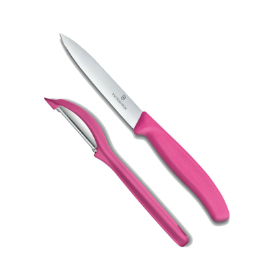 Victorinox Swiss Classic Soyma Bıçağı+Soyacak Set, Pembe - VICTORINOX