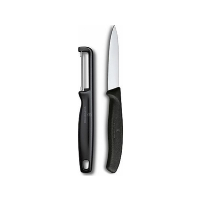 Victorinox Swiss Classic Soyma Bıçak + Soyacak Seti Siyah - 2