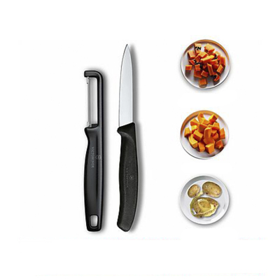 Victorinox Swiss Classic Soyma Bıçak + Soyacak Seti Siyah - 3