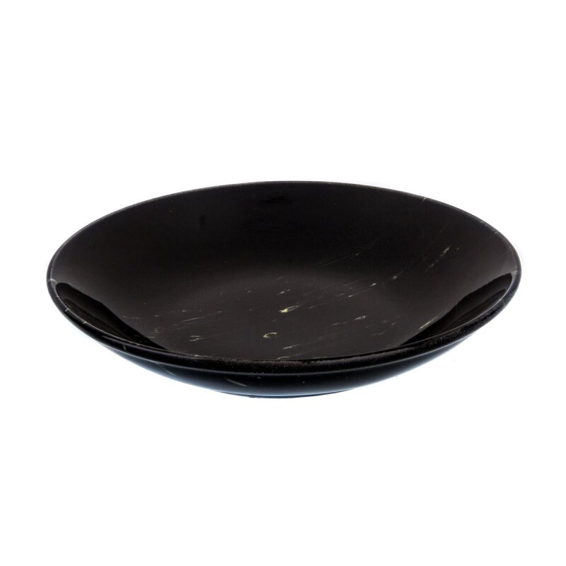 Yegane 19 Cm Klasik Çukur Tabak Antik Ebru Siyah Sarı - 1